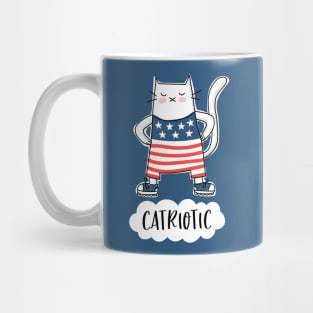 Catriotic - USA - Patriotic Cat in American Flag Suit Mug